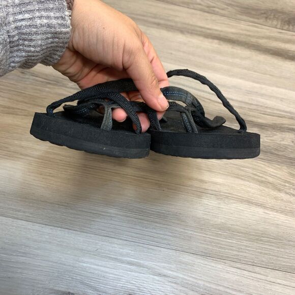 Teva Women's Flip Flops Olowahu Strappy Thongs Sandals S/N 6840 Black Size 7 - Picture 5 of 8